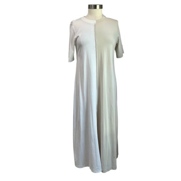 Nike Sportwear's Organic Cotton Spliced Logo 2 Tone Short Sleeve Midi Dress Sz S - Picture 2 of 10